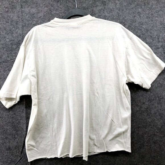 VTG T Shirt Zodiac Graphic Astrology Womens L Cut Off Cropped White Horoscope - Picture 2 of 12